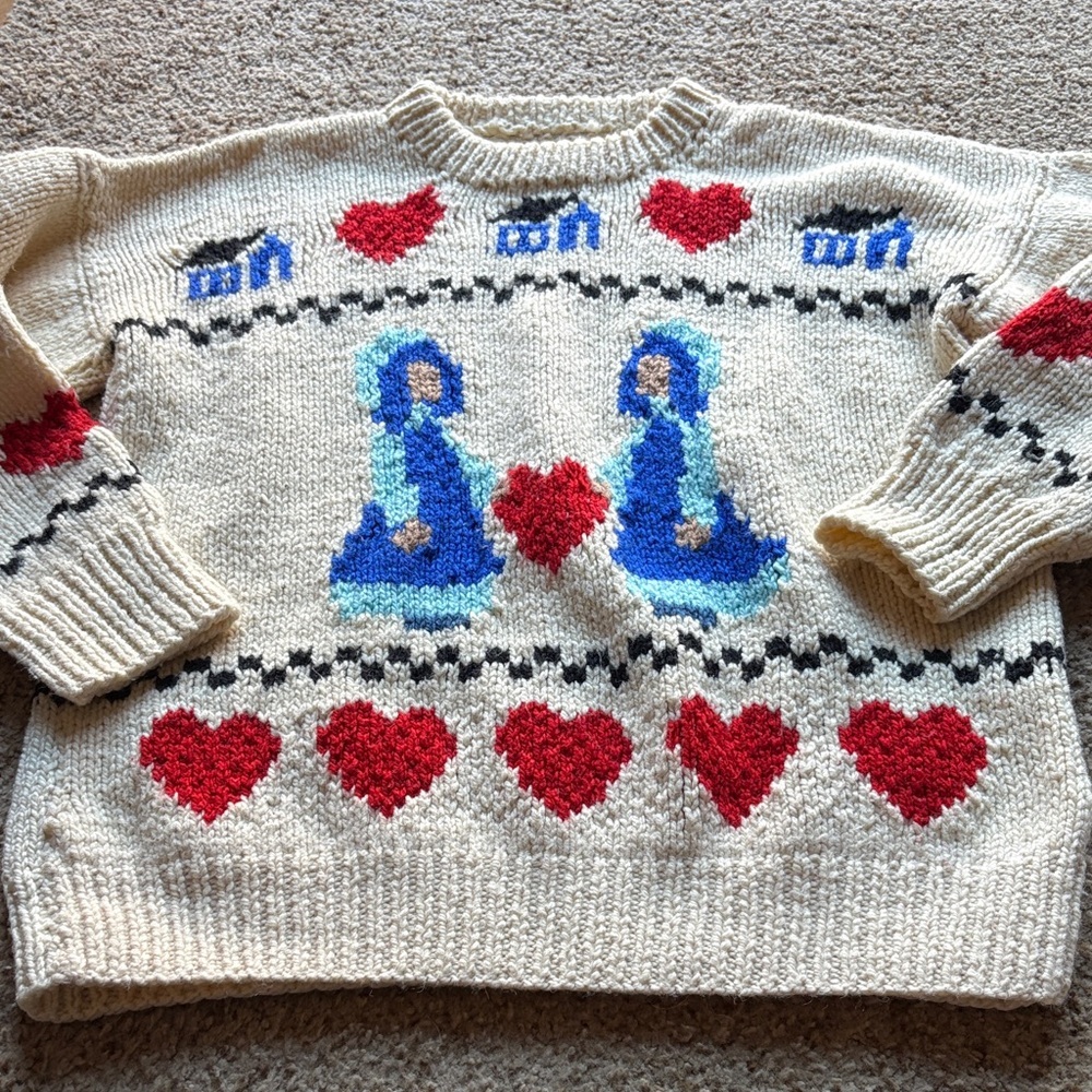 Vintage Bouquet ‘Country collection’ hand Cream Sweater fits size L